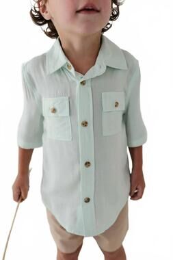 NEW BABYSPROUTS boy's utility shirt in sky blue